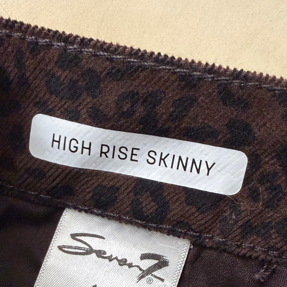 Seven7 Black Printed Corduroy Pants - Picture 4 of 11